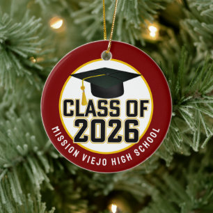 Décoration En Céramique Classe Letterman de 2026 - Diplôme Photo