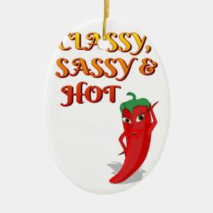 Décoration En Céramique Classé Sassy Et Hot Pepper Diva