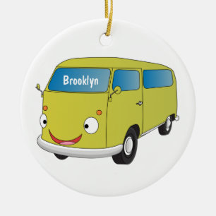 Décoration En Céramique Classic lime green van cartoon