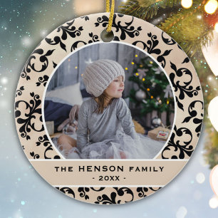 Décoration En Céramique Classic Rococo Motif Famille Photo Noël