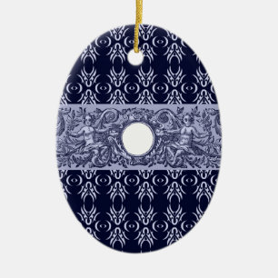 Décoration En Céramique Classy Blue Baroque Motif par LeahG - cherubs