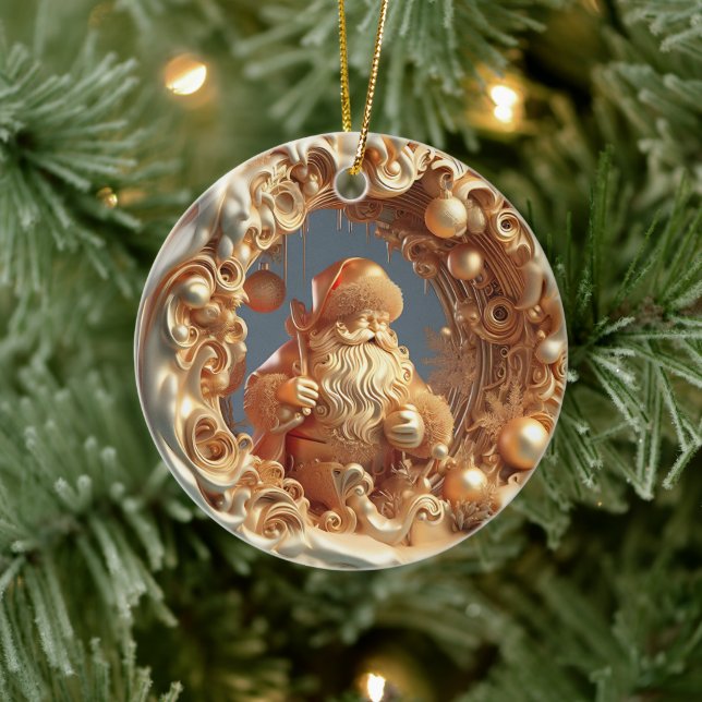 Décoration En Céramique Clause Gold 3d Santa (Arbre)