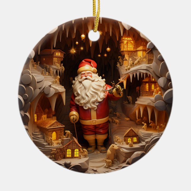 Décoration En Céramique Clause Gold Santa 3d (Devant)