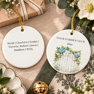 Décoration En Céramique Club de jardin de fleurs Noms personnalisés Noël