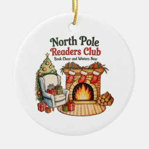 Décoration En Céramique Club de lecteurs du pôle Nord Livres de Noël Amour