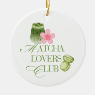 Décoration En Céramique Club des Amateurs de Matcha Macarons au Thé Vert &
