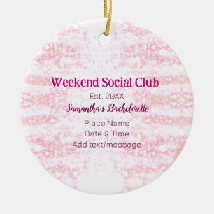 Décoration En Céramique club social du week-end rose paillettes enterremen