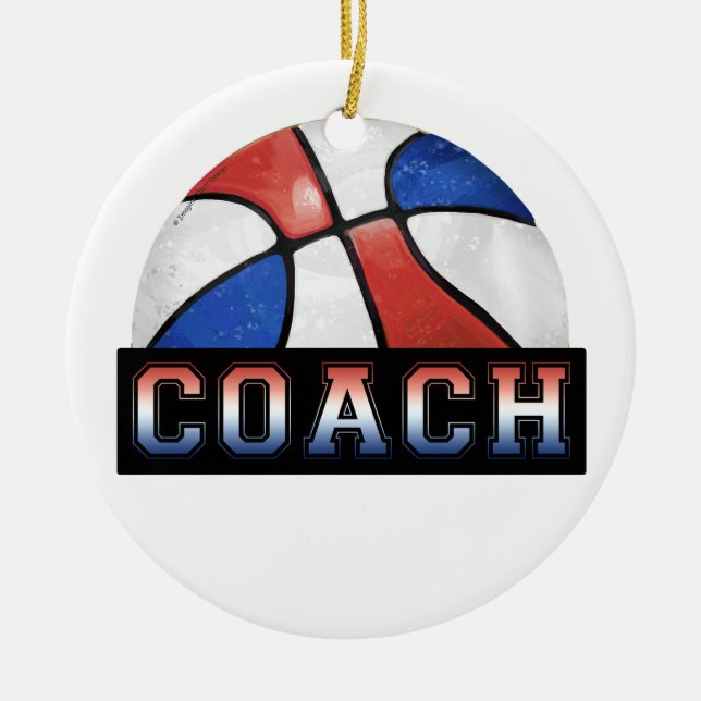 Décoration En Céramique Coach Bleu Rouge (Devant)