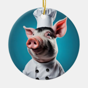 Décoration En Céramique Cochon Chef