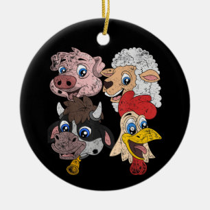 Décoration En Céramique Cochon Mouton Vache Poulet Enfants Tout-petits Drô