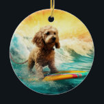Décoration En Céramique Cockapoo Beach Surf Paining<br><div class="desc">Plongez dans le monde ludique de l'aventure canine avec cette peinture captivante. Un chien en ébullition se rend aux vagues, chevauchant habilement le surf sur une plage baisée par le soleil. L'oeuvre d'art vibrante capte magnifiquement l'essence de l'excitation au bord de la plage tandis que le chien court sans crainte...</div>