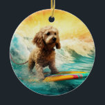 Décoration En Céramique Cockapoo Beach Surf Paining<br><div class="desc">Plongez dans le monde ludique de l'aventure canine avec cette peinture captivante. Un chien en ébullition se rend aux vagues, chevauchant habilement le surf sur une plage baisée par le soleil. L'oeuvre d'art vibrante capte magnifiquement l'essence de l'excitation au bord de la plage tandis que le chien court sans crainte...</div>