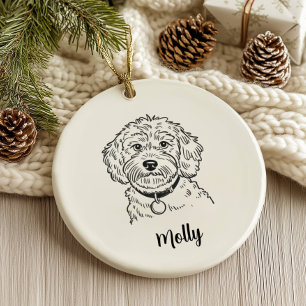Décoration En Céramique Cockapoo Chien de Noël Personnalisé