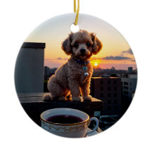 Cockapoo puppy enjoying coffee | Morning Joy with