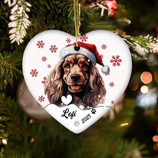 Décoration En Céramique Cocker de Noël Spaniel Chien Personnalisé (Créateur téléchargé)