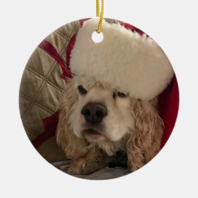 DÉCORATION EN CÉRAMIQUE "COCKER LOVE AT CHRISTMAS" ORNAMENT CÉRAMIQUE (Devant)