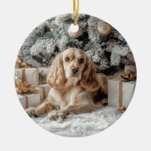 Décoration En Céramique Cocker Spaniel Christmas