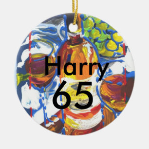 Décoration En Céramique Cocktail coloré personnalisé Nom du 65e annivers