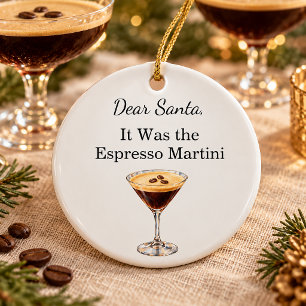 Décoration En Céramique Cocktail de Noël drôle Esprersso Martini