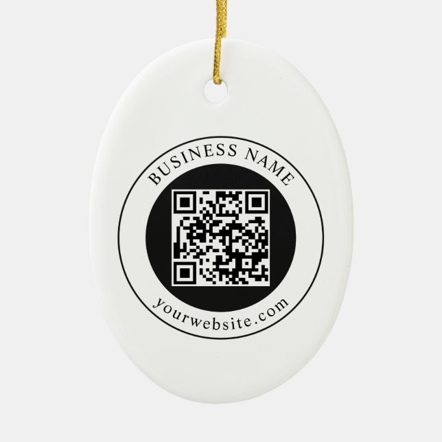 Décoration En Céramique Code QR avec nom d'entreprise modifiable (Devant)