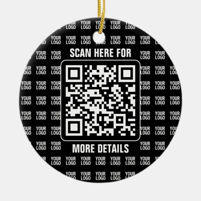 Décoration En Céramique Code QR promotionnel (modifiable) plus motif de lo (Devant)