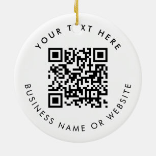 Décoration En Céramique Code QR Texte Logo d'Entreprise Personnalisé Noël