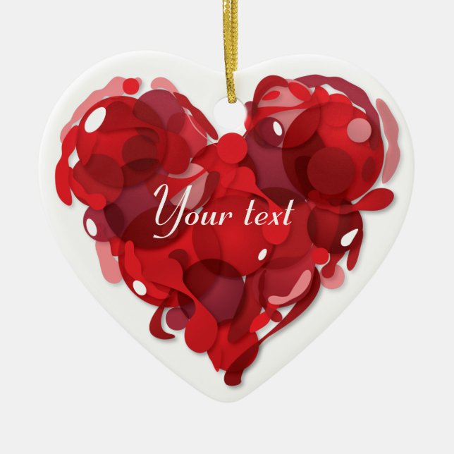 Décoration En Céramique Coeur affectueux pour le jour de valentine (Devant)