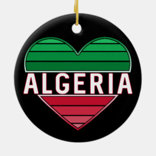 Décoration En Céramique Coeur algérien, J'aime l'Algérie