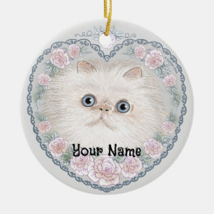 Décoration En Céramique Cœur de chat himalayen