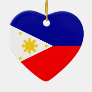 Décoration En Céramique Coeur de drapeau de Philippines