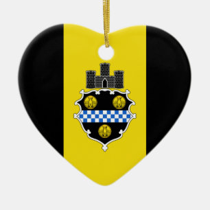 Décoration En Céramique Coeur de drapeau de Pittsburgh