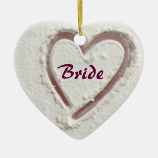 Décoration En Céramique Coeur de mariée de sable