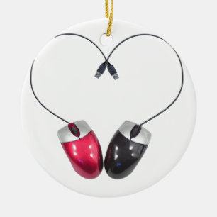 Décoration En Céramique Coeur de souris d'ordinateur