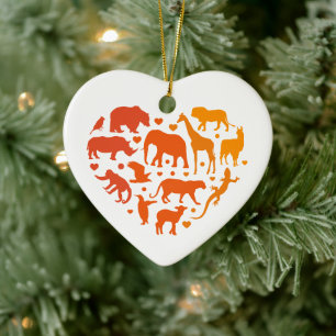 Décoration En Céramique Coeur des animaux, Cadeau pour les amoureux des an