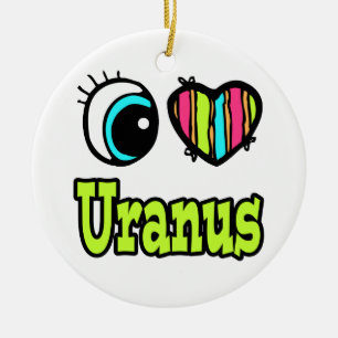 Décoration En Céramique Coeur des yeux lumineux J'aime Uranus