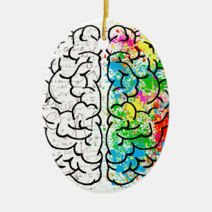 Décoration En Céramique coeur d'idée de psychologie de l'esprit cérébra