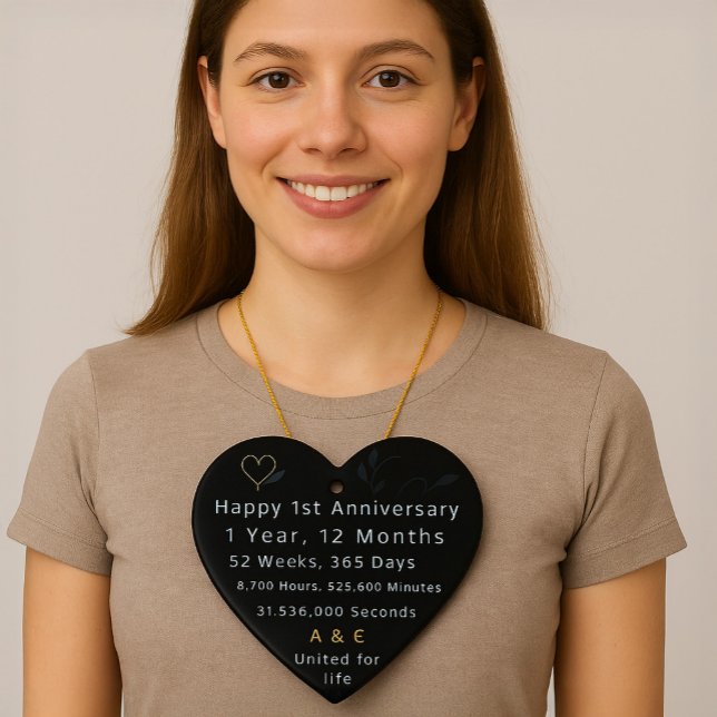 Décoration En Céramique Coeur du 1er anniversaire (Créateur téléchargé)