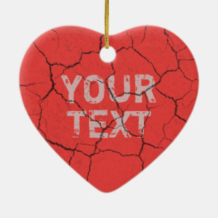 Décoration En Céramique Coeur en céramique criqué d'ornement de rouge de