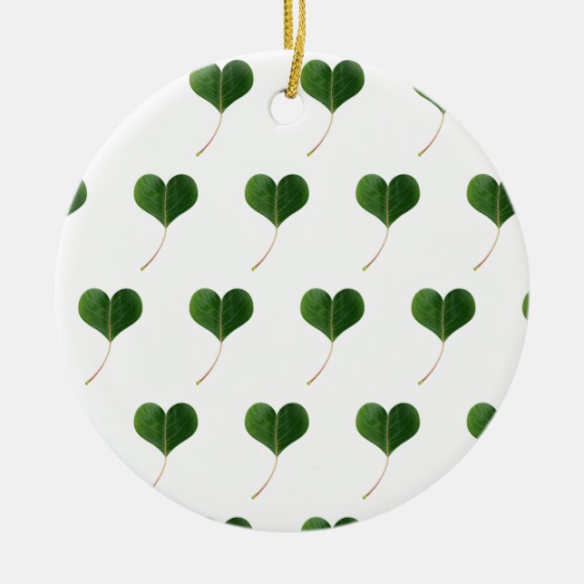 Décoration En Céramique Coeur feuille (Devant)
