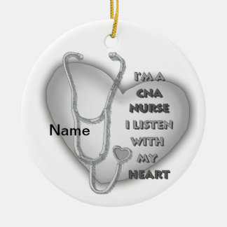 Décoration En Céramique Cœur Gris Infirmière CNA