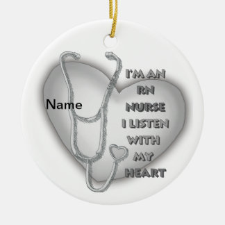 Décoration En Céramique Cœur Gris Infirmière Diplômée Infirmière