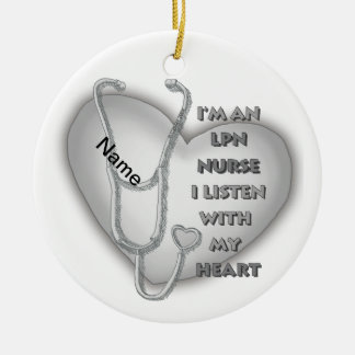 Décoration En Céramique Cœur Gris Infirmière LPN
