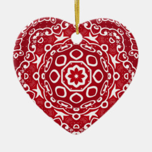 Décoration En Céramique Coeur kaléïdoscopique personnalisé Ornament.1