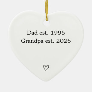 Décoration En Céramique Cœur personnalisé de Papa à Grand-Père