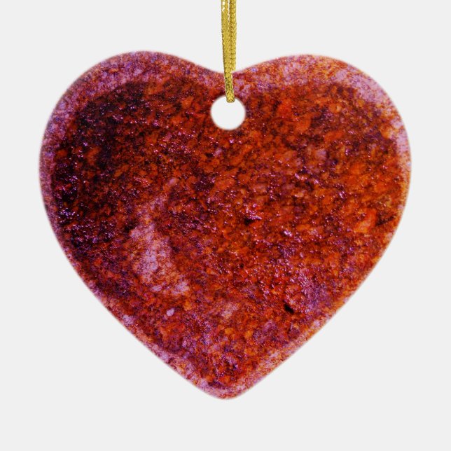 Décoration En Céramique coeur rose corail (Devant)