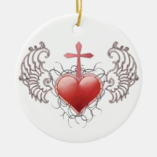 Décoration En Céramique Coeur rouge en cristal fidèle