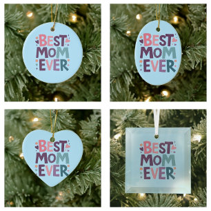 Décoration En Céramique Cœurs mignons et fleurs Meilleure Maman de tous le