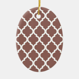 Décoration En Céramique Cognac Cuir Brown Marocain Trellis