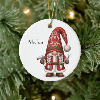 Décoration En Céramique Coiffeur de Noël Gnome personnalisé