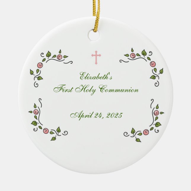 Décoration En Céramique Coins floraux roses, religieux (Devant)